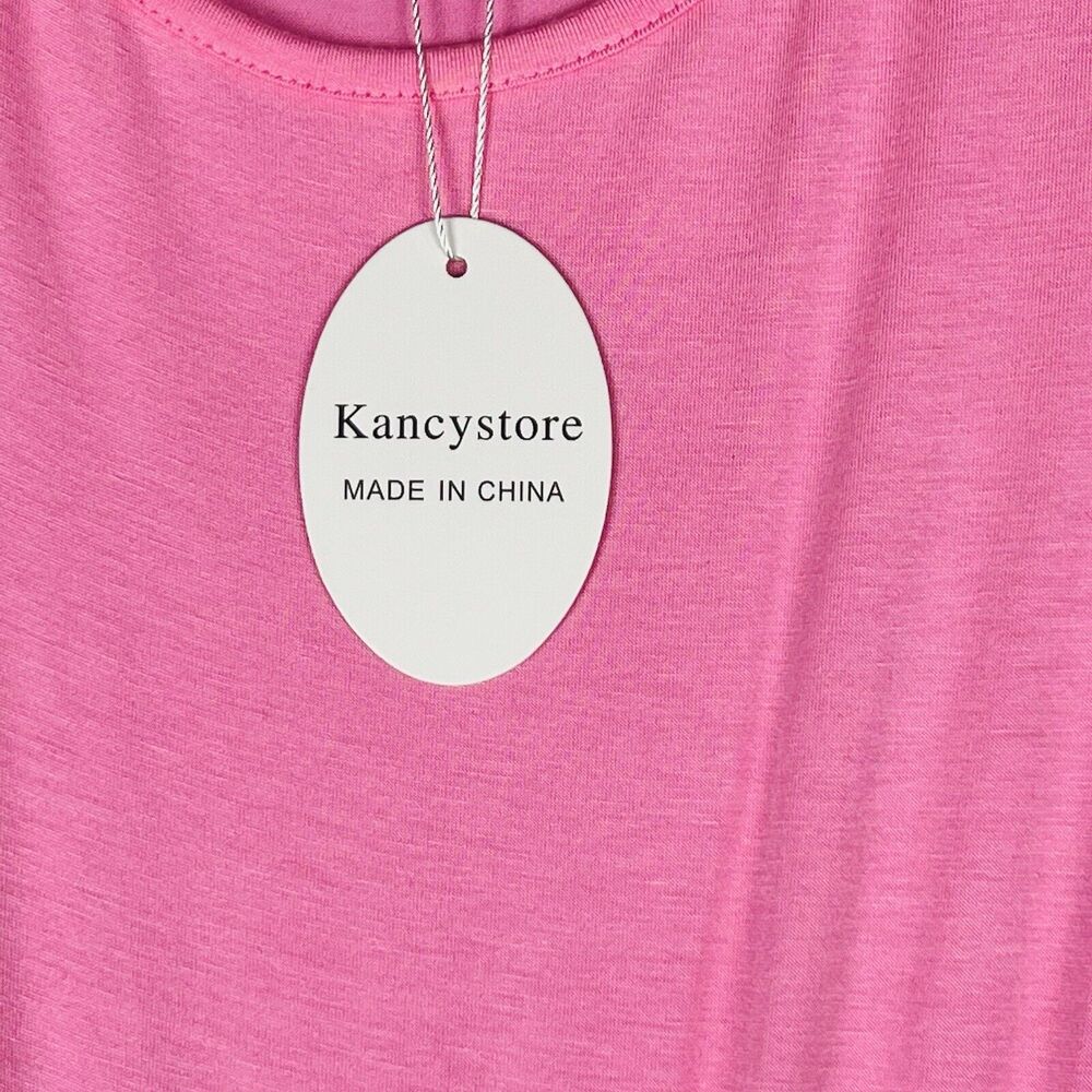 Kancystore Maxi Dress Womens Small Pink Black Floral Cold Shoulder Boho Summer - Picture 15 of 15